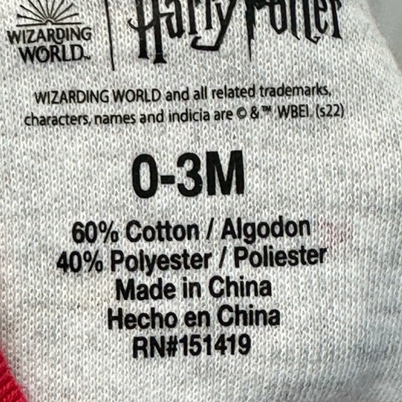 Carter's Cap Sleeve Harry Potter Theme 2-piece Romper Set - Red Grey - 0-3 mo - Picture 6 of 10